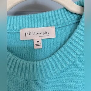 Philosophy Pullover Aqua Sweater